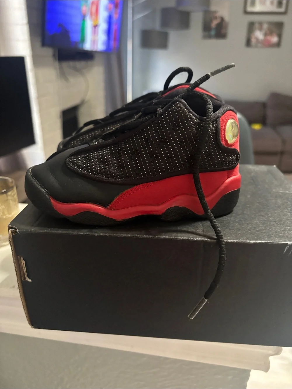 Jordan Kids Black and Red Mini Basketball Sneakers